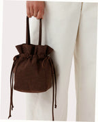 Nylon Drawstring Bag - Coffee