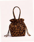 Nylon Drawstring Bag - Leopard