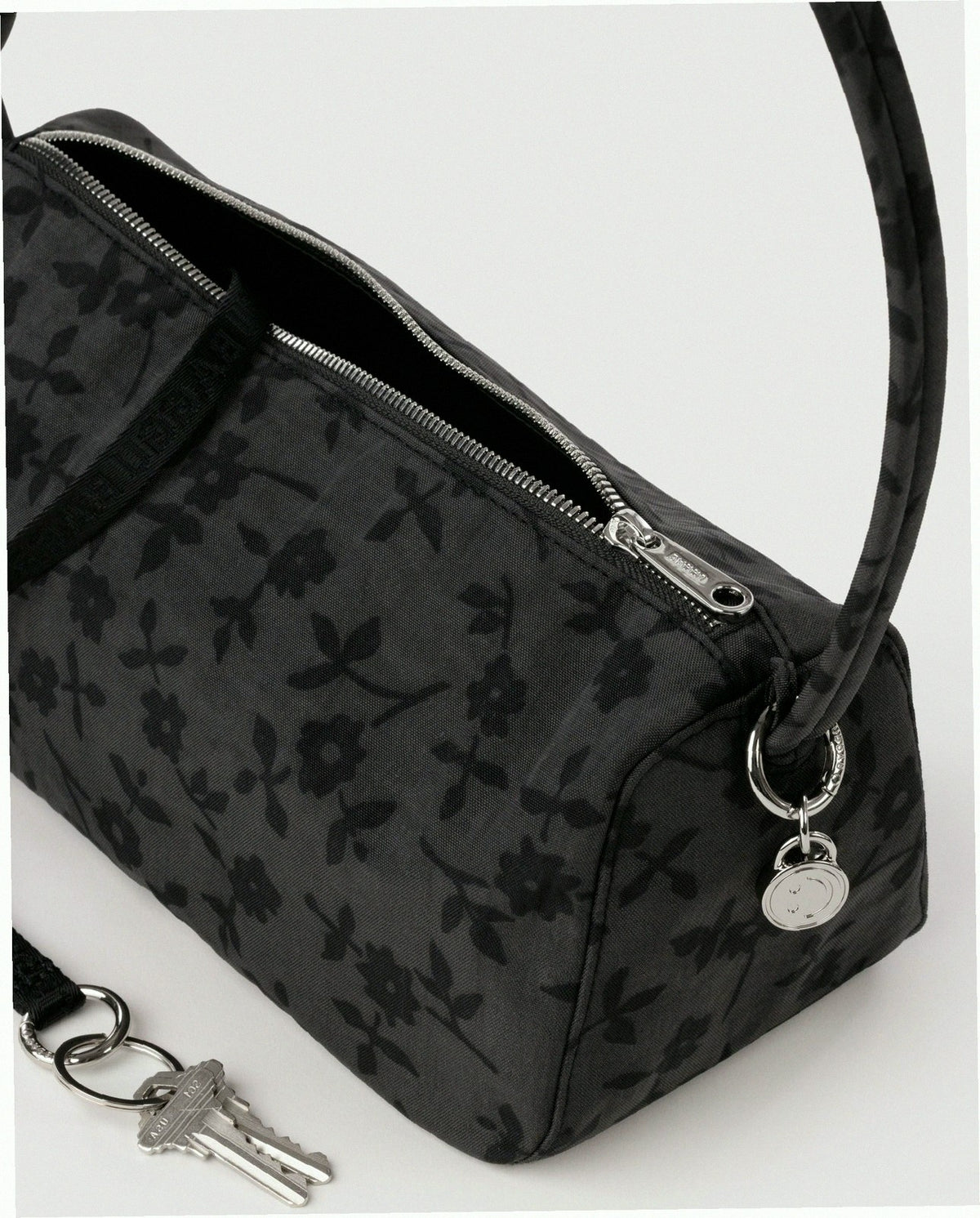 Nylon Loaf Bag - Charcoal Ditsy Floral