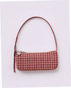 Nylon Pochette - Tan Houndstooth