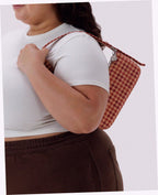 Nylon Pochette - Tan Houndstooth