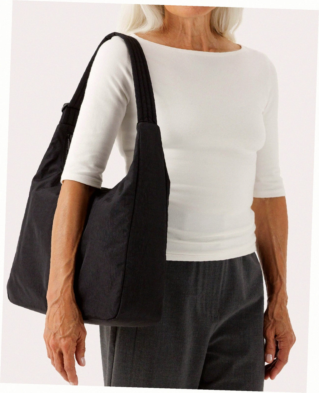 Nylon Shoulder Bag - Black