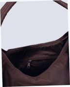 Nylon Shoulder Bag - Coffee