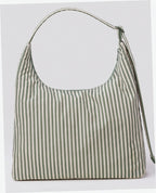 Nylon Shoulder Bag - Sage Stripe