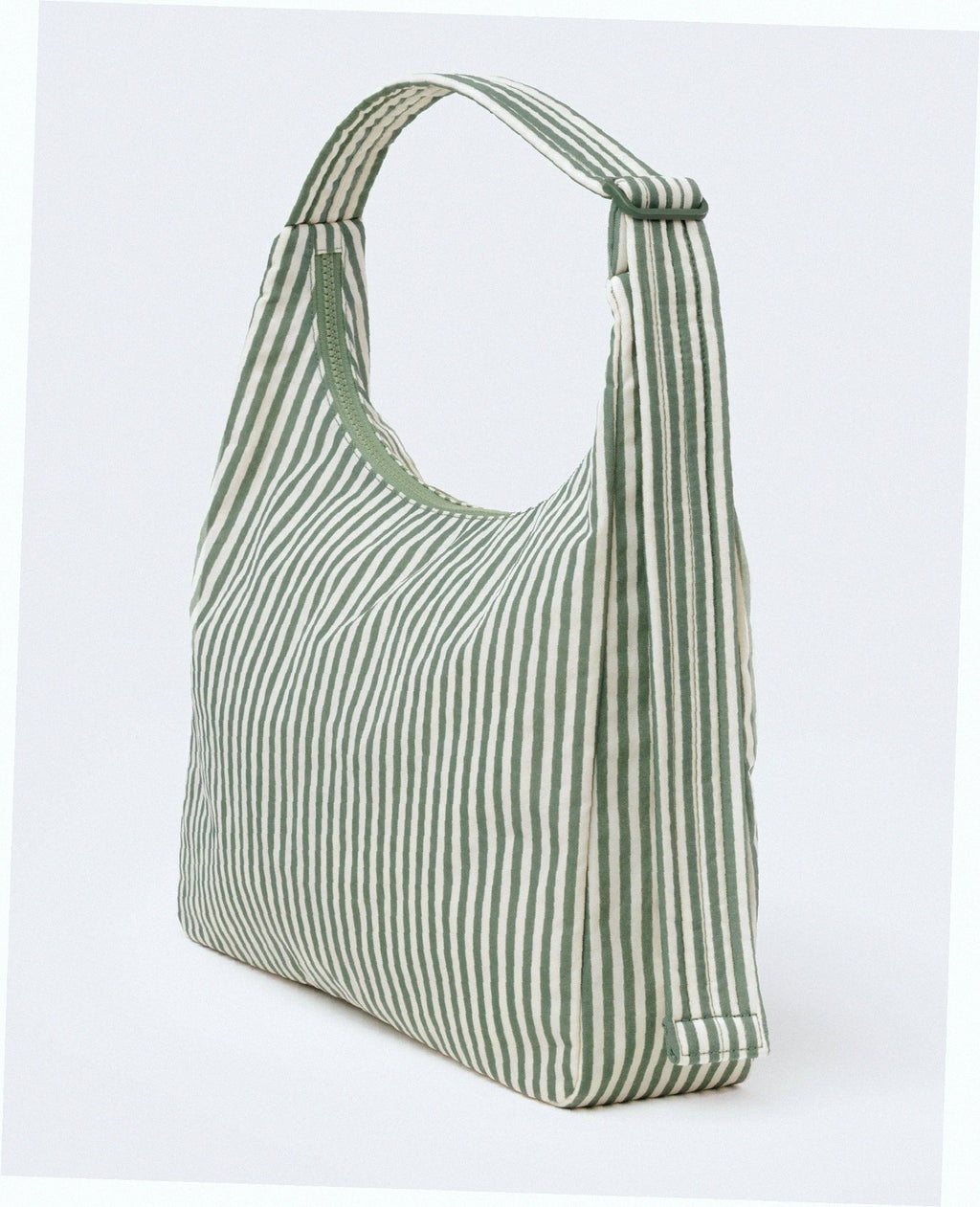 Nylon Shoulder Bag - Sage Stripe