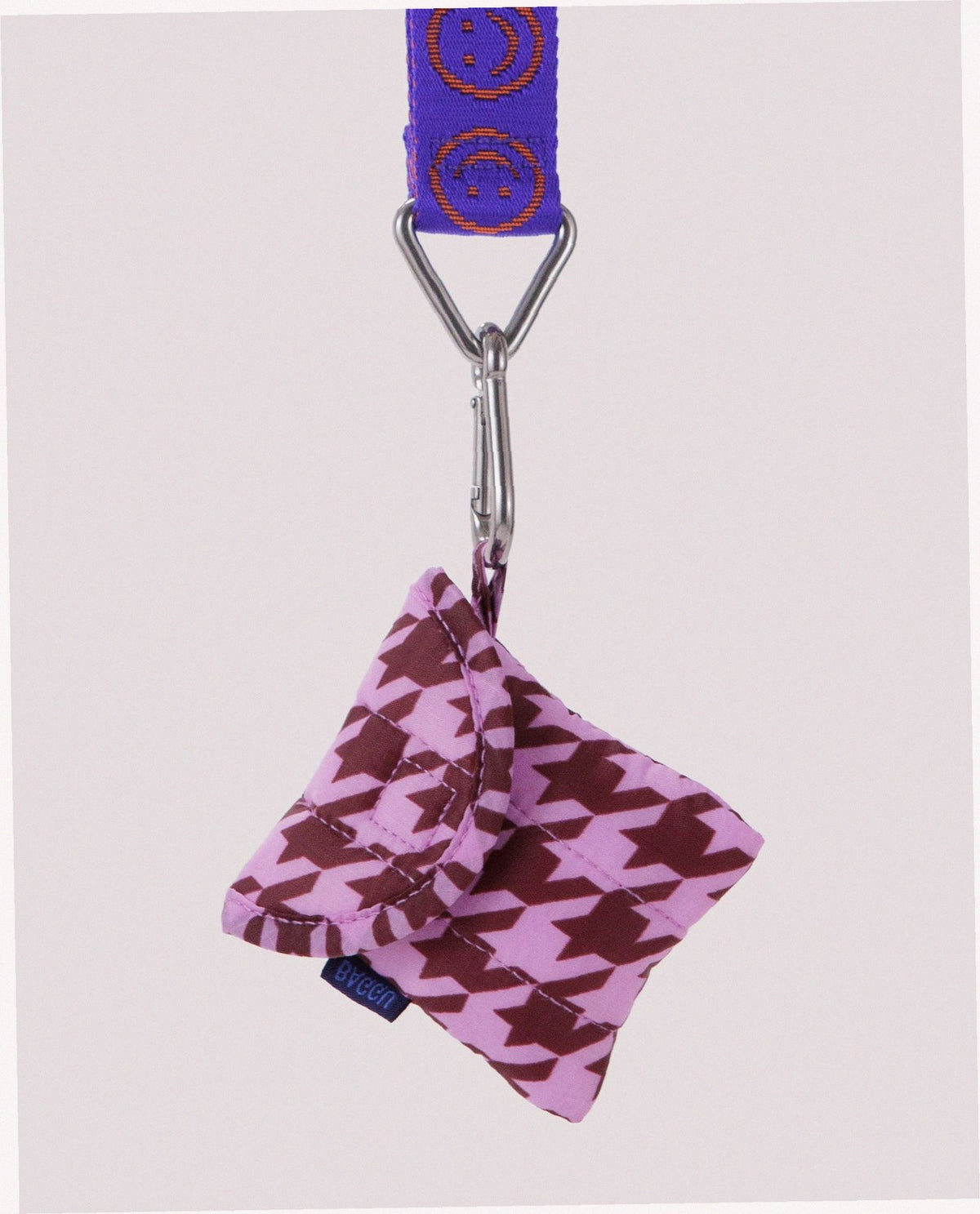 Puffy Earbud Case - Pink Houndstooth