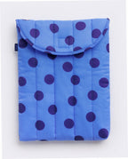 Puffy 13 Inch Laptop Sleeve - Blue Polka Dot