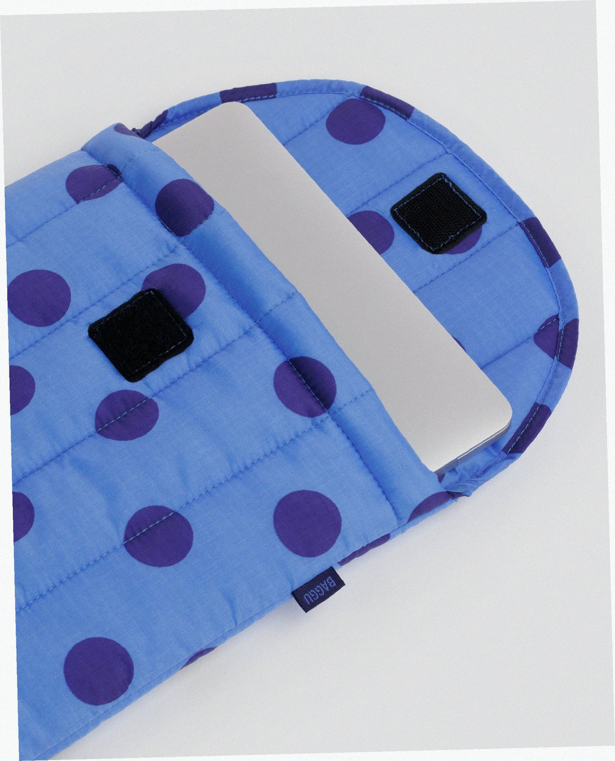 Puffy 13 Inch Laptop Sleeve - Blue Polka Dot