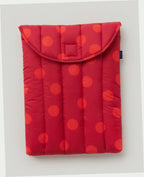 Puffy 13 Inch Laptop Sleeve - Red Polka Dot