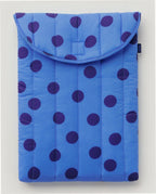 Puffy 16 Inch Laptop Sleeve - Blue Polka Dot