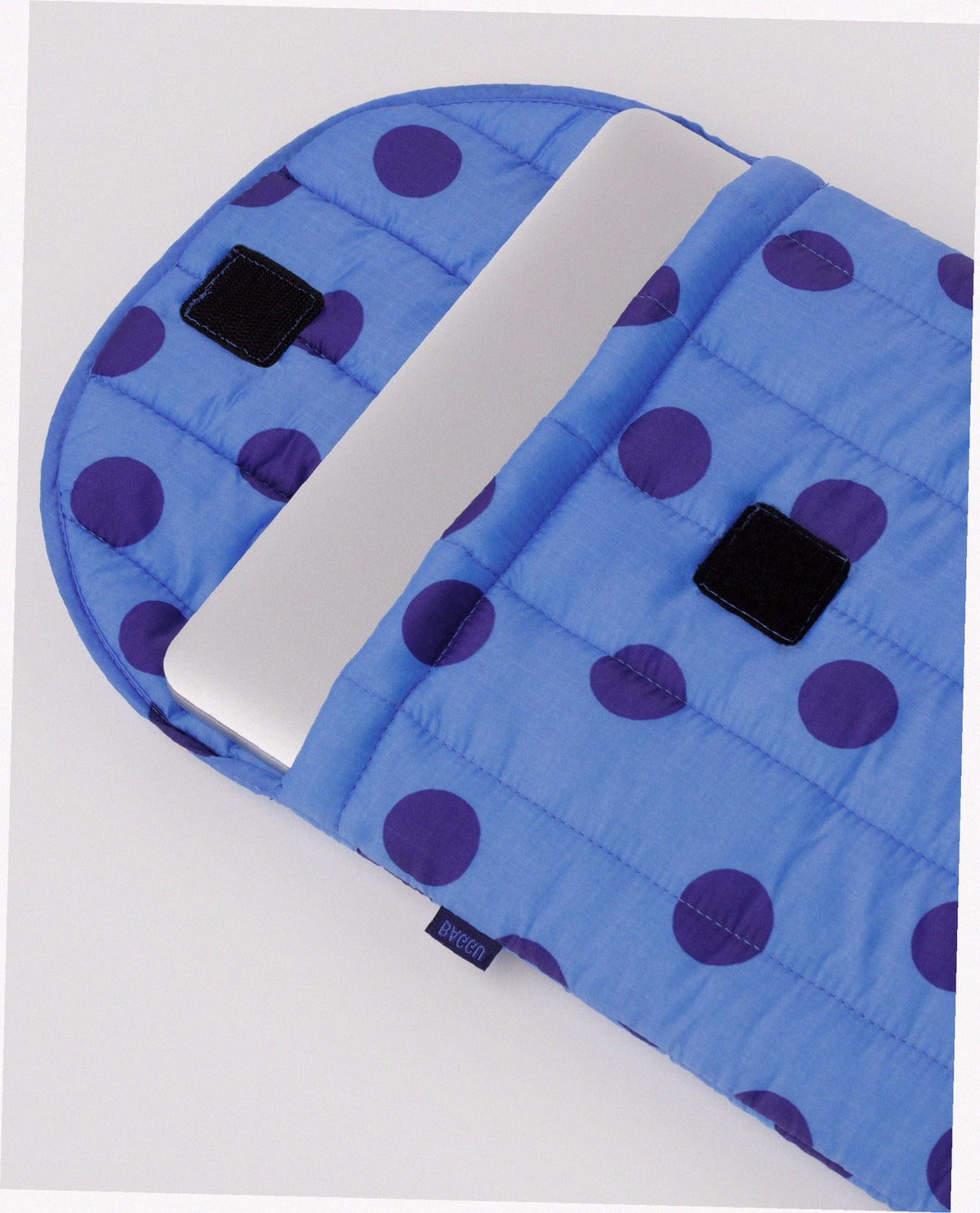 Puffy 16 Inch Laptop Sleeve - Blue Polka Dot
