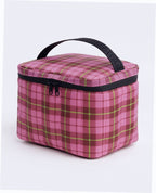 Puffy Insulated Lunch Bag - Azalea Pink Tartan