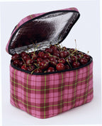 Puffy Insulated Lunch Bag - Azalea Pink Tartan
