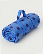 Puffy Picnic Blanket - Blue Polka Dot
