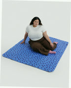 Puffy Picnic Blanket - Blue Polka Dot