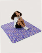 Puffy Picnic Blanket - Market Plaid Blue