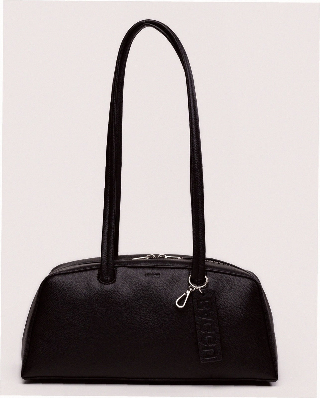 Recycled Leather Bowler Bag - Black
