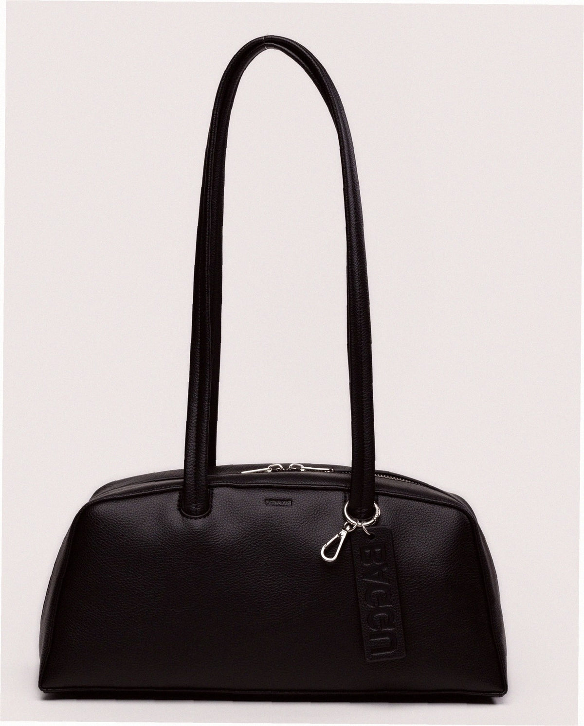 Recycled Leather Bowler Bag - Black