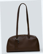Recycled Leather Bowler Bag - Brown