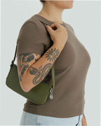 Recycled Leather Pochette - Loden