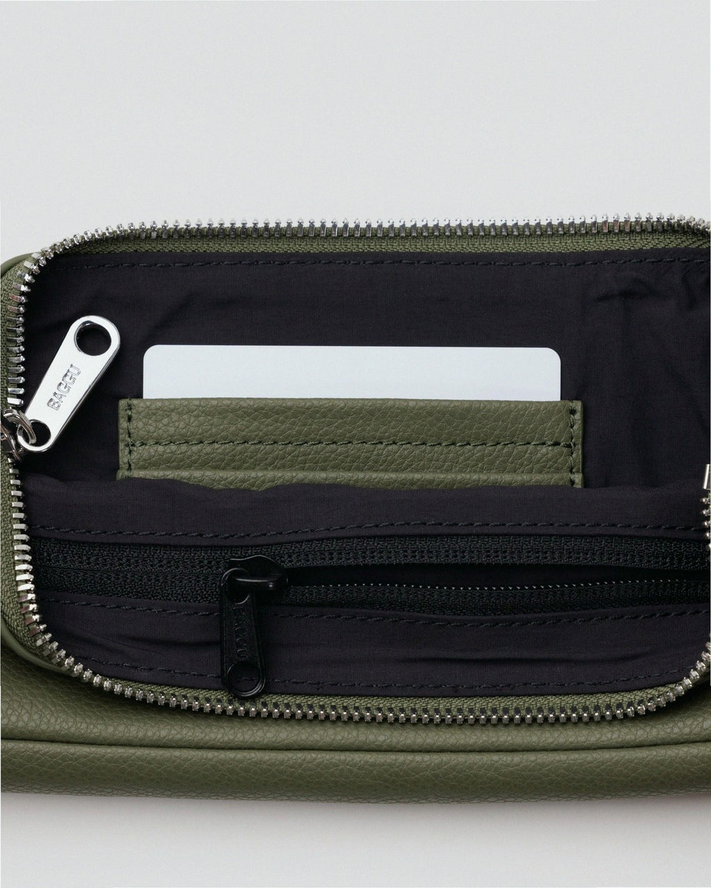 Recycled Leather Pochette - Loden
