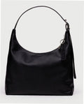 Recycled Leather Shoulder Bag - Black