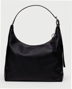 Recycled Leather Shoulder Bag - Black