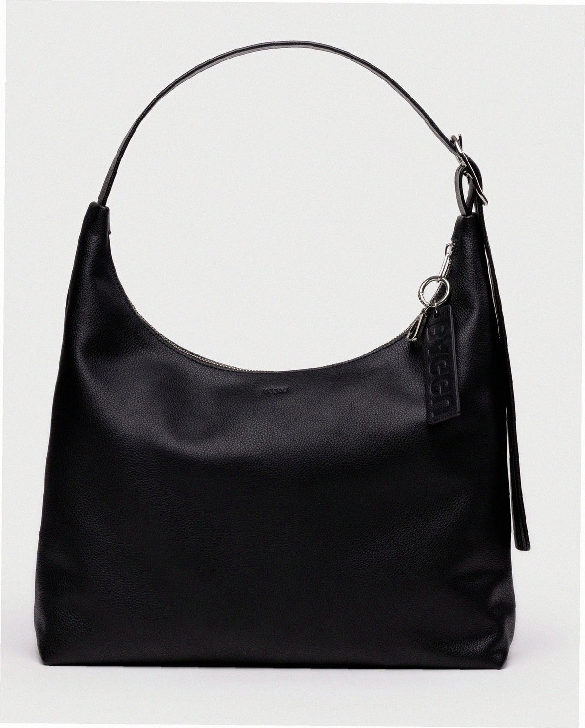 Recycled Leather Shoulder Bag - Black