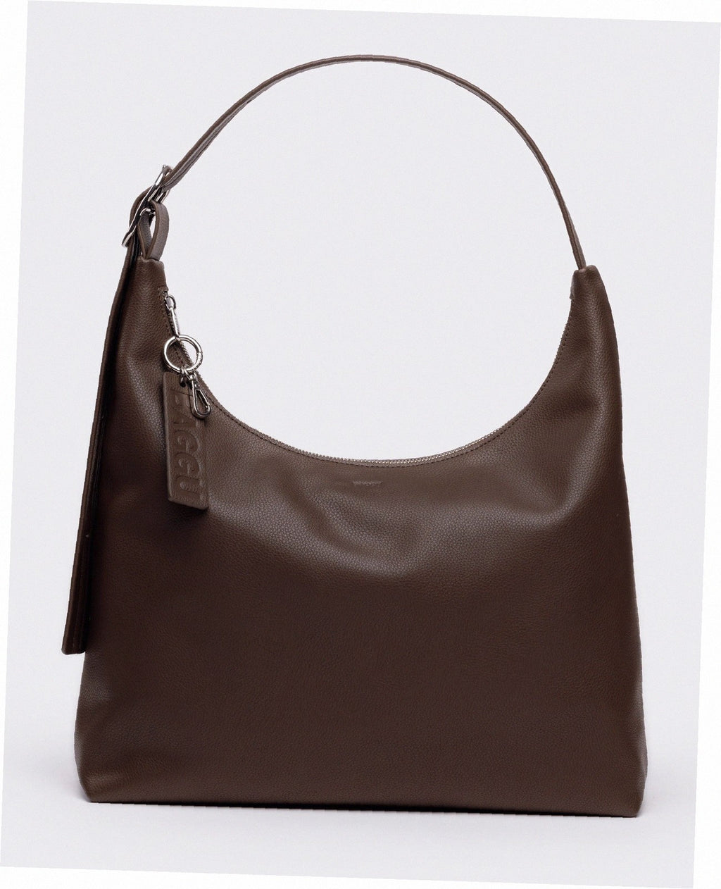 Recycled Leather Shoulder Bag - Brown