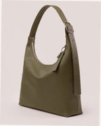 Recycled Leather Shoulder Bag - Loden