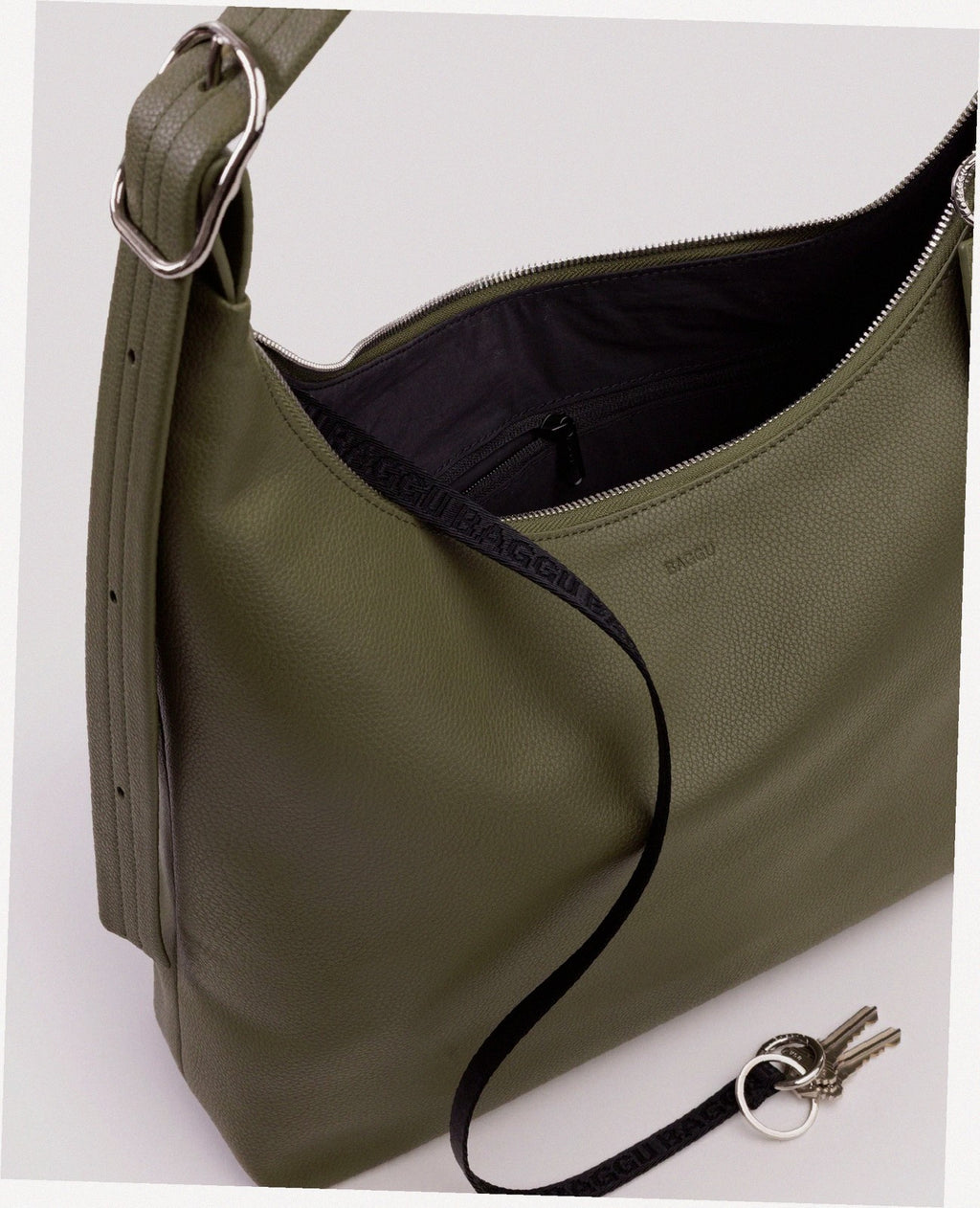 Recycled Leather Shoulder Bag - Loden