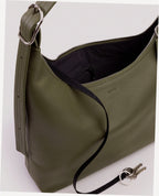 Recycled Leather Shoulder Bag - Loden