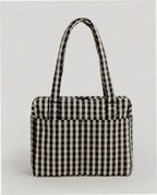 Small Cloud Carry-On Luggage - Black And Cream Gingham