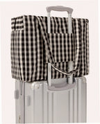 Small Cloud Carry-On Luggage - Black And Cream Gingham