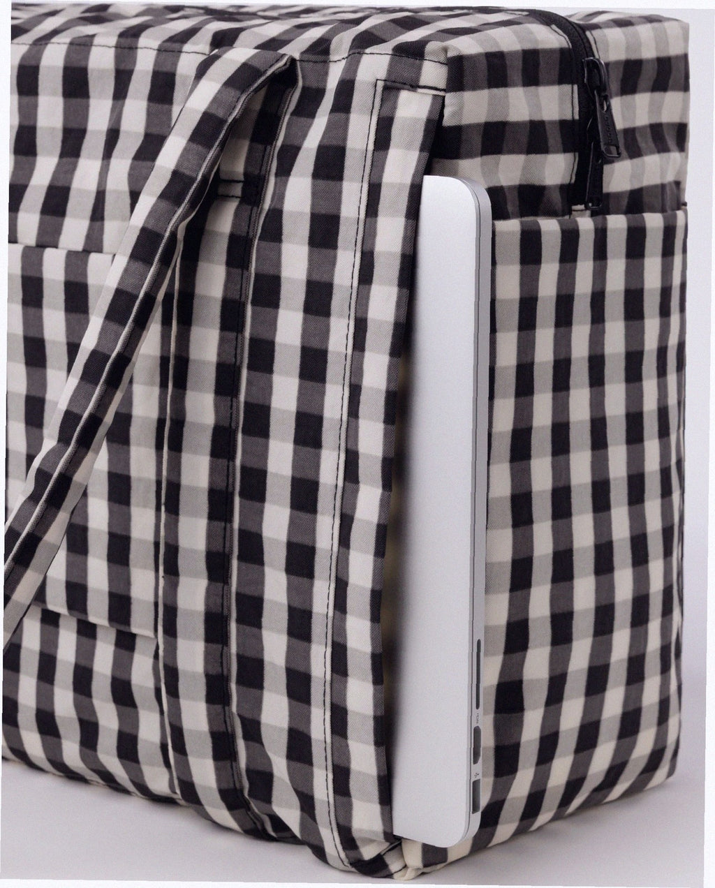 Small Cloud Carry-On Luggage - Black And Cream Gingham