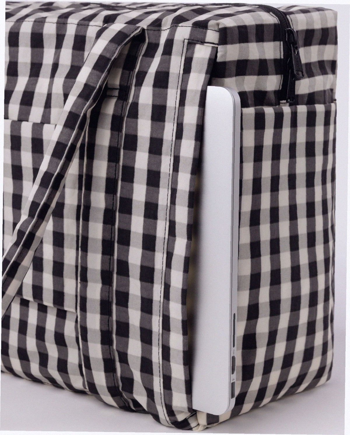 Small Cloud Carry-On Luggage - Black And Cream Gingham