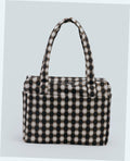 Small Cloud Carry-On Luggage - Blurred Gingham Brown