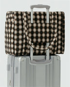Small Cloud Carry-On Luggage - Blurred Gingham Brown
