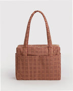 Small Cloud Carry-On Luggage - Tan Houndstooth