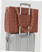 Small Cloud Carry-On Luggage - Tan Houndstooth