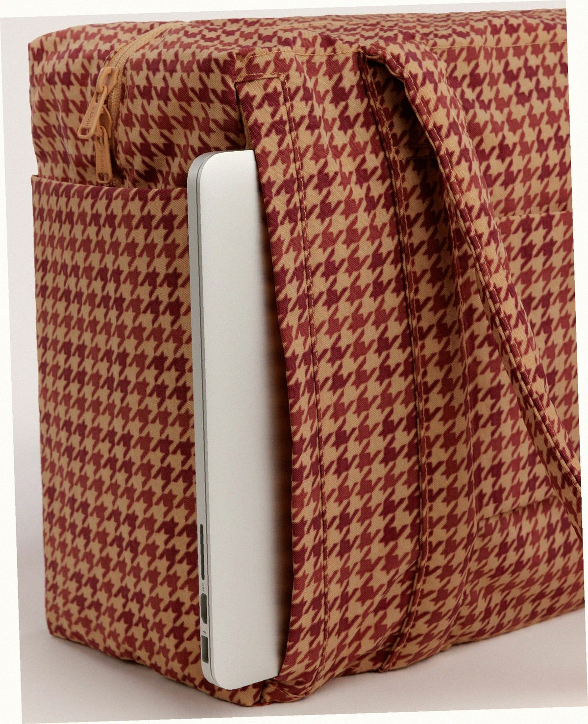 Small Cloud Carry-On Luggage - Tan Houndstooth