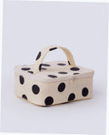Small Cosmetic Case - Cream and Black Polka Dot
