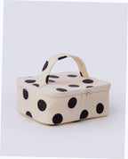Small Cosmetic Case - Cream and Black Polka Dot