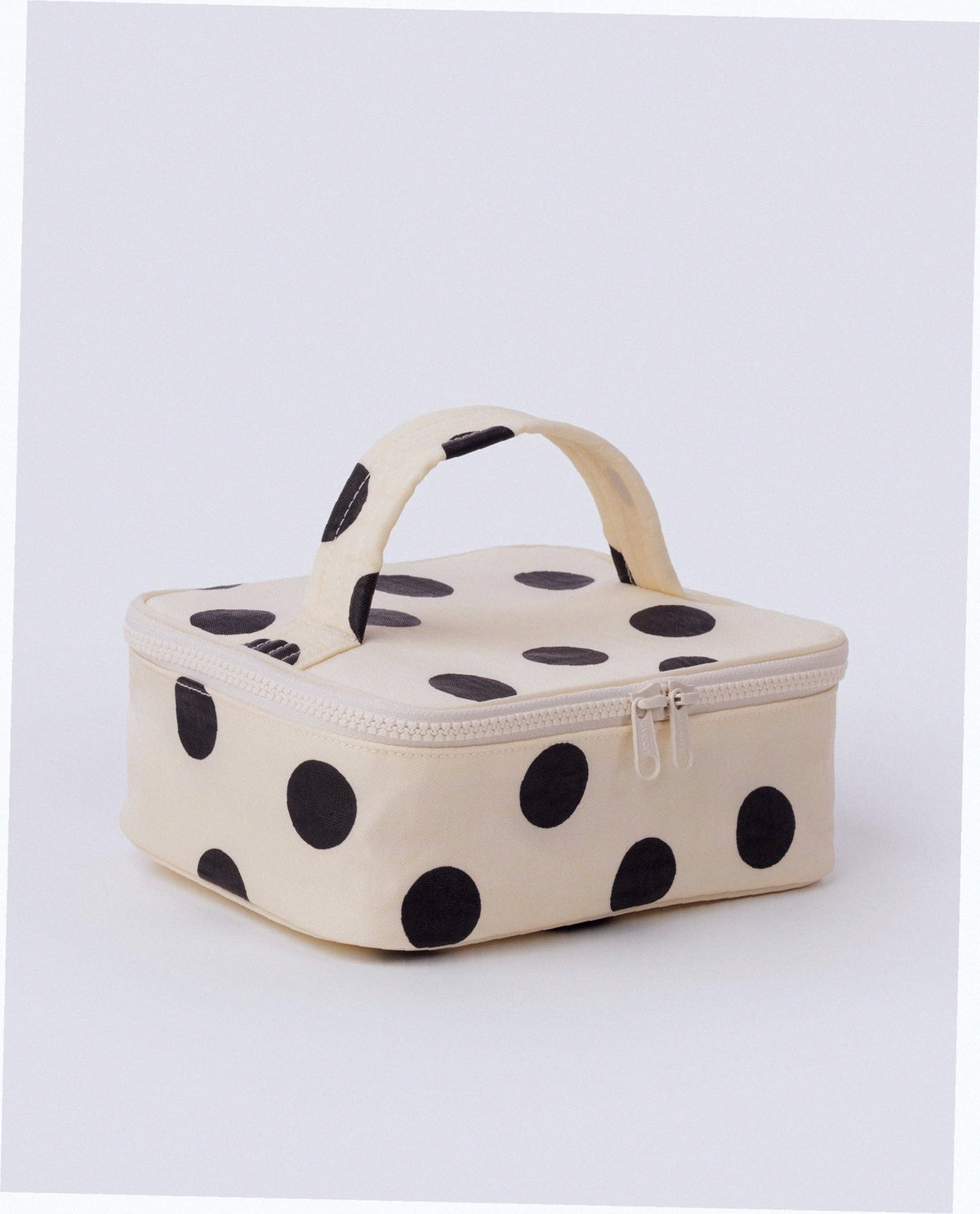 Small Cosmetic Case - Cream and Black Polka Dot