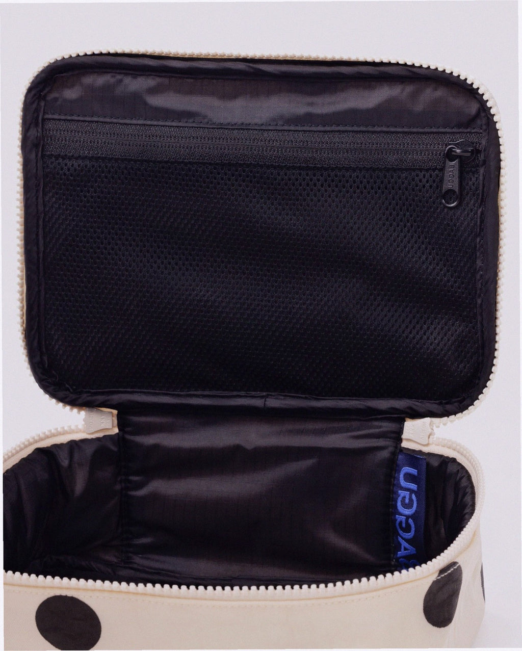 Small Cosmetic Case - Cream and Black Polka Dot