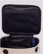 Small Cosmetic Case - Cream and Black Polka Dot