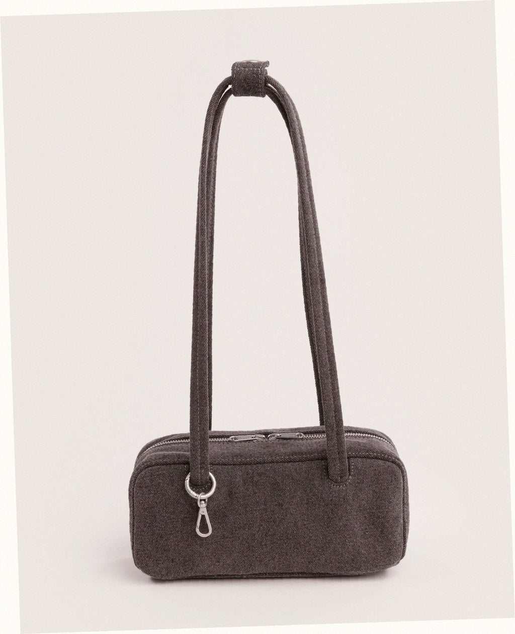 Small Denim Bowler Bag - Washed Black Denim