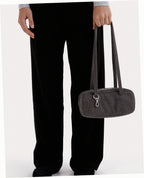 Small Denim Bowler Bag - Washed Black Denim