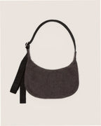 Small Denim Crescent Bag - Washed Black Denim