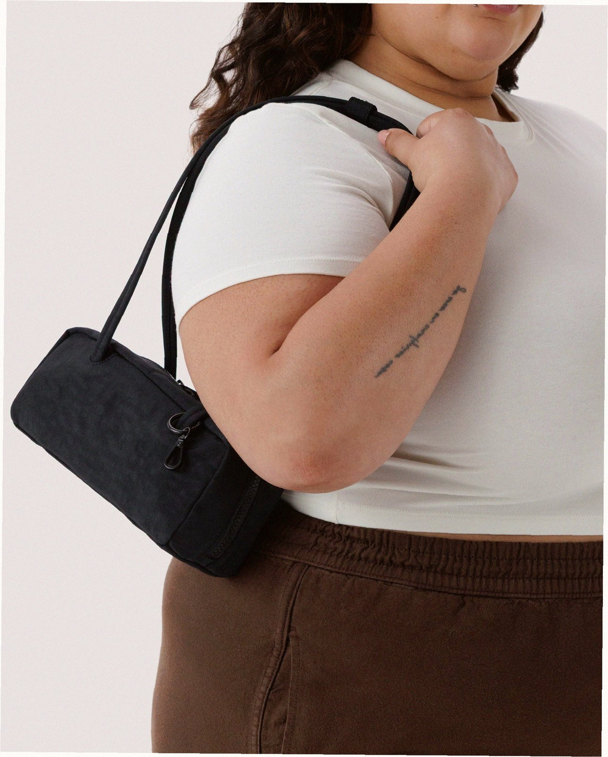 Small Nylon Bowler Bag - Black